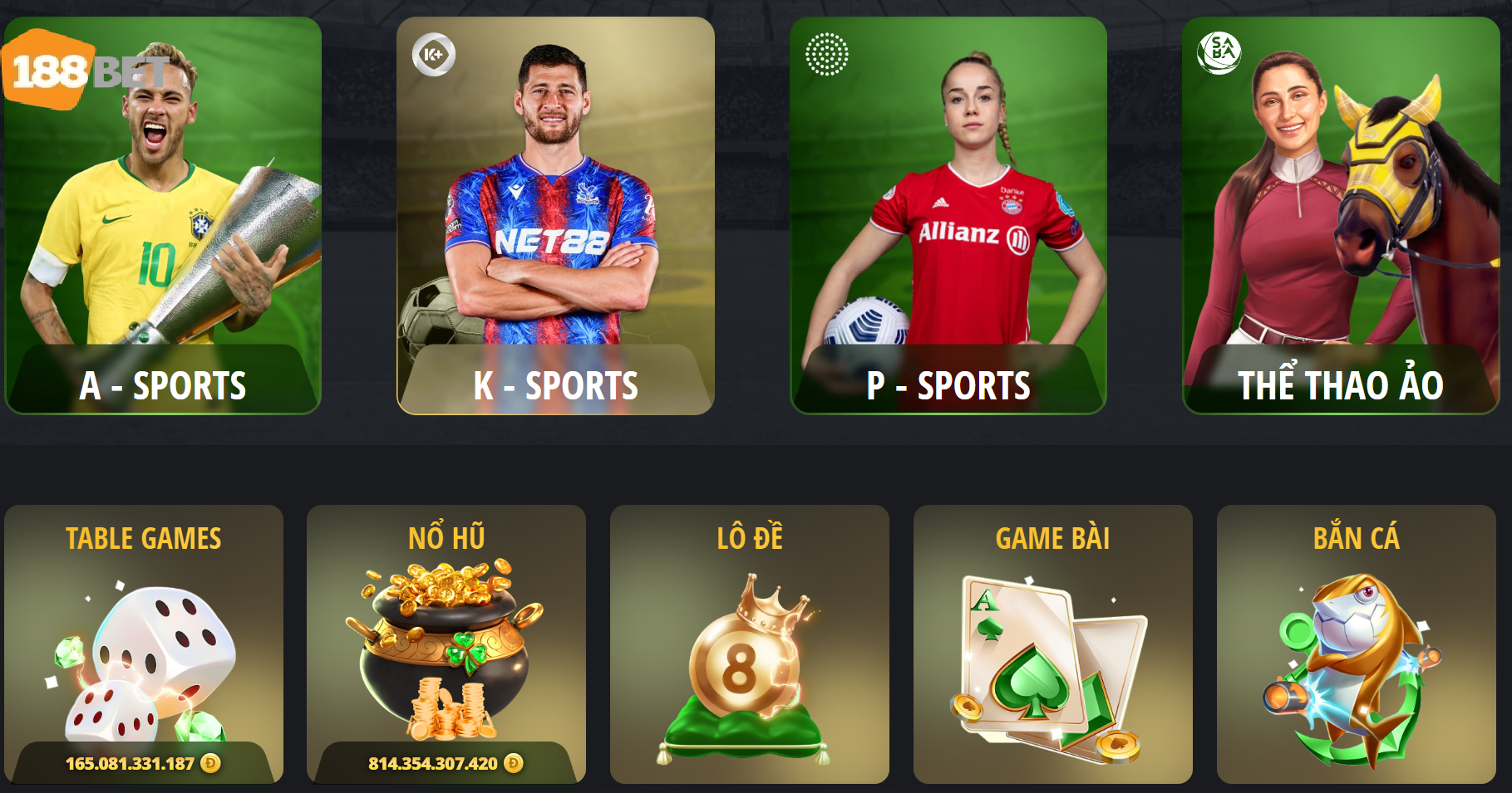 trang chu 188bet 2 1 Các Sản Phẩm Nổi Bật Tại 188BET